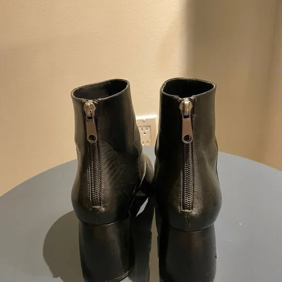 Brunello Cucinelli black leather ankle boots Sz 9 - Picture 2 of 5